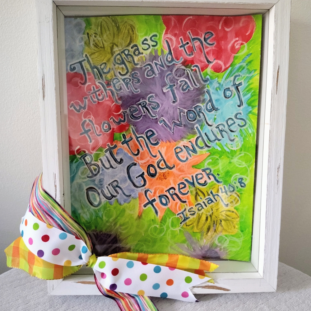 Hand painted Colorful Inspirational Framed Art